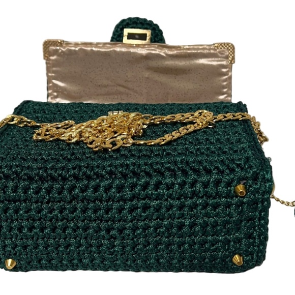 Handmade Green Satchel Shoulder Handbag - Picture 4 of 6